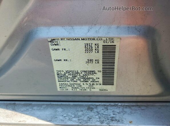 1N4AL3APXGC155839 2016 NISSAN ALTIMA Silver Widok komory silnika