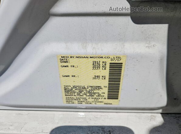 1N4AL3APXHC298078 2017 NISSAN ALTIMA White Շարժիչի բաժամունքի տեսք
