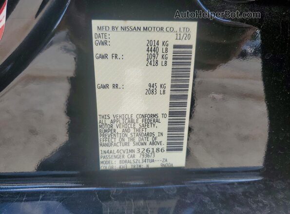 1N4AL4CV1MN326186 2021 NISSAN ALTIMA Black Շարժիչի բաժամունքի տեսք