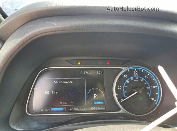 1N4AZ1BV2MC555079 2021 NISSAN LEAF Blue Вид щитка приладів