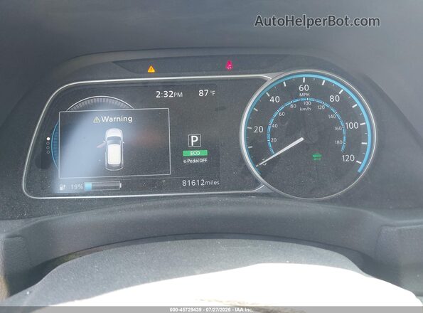 1N4AZ1CP2KC312613 2019 NISSAN LEAF Gray Vista de los asientos traseros