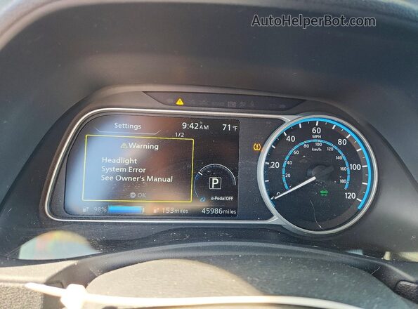 1N4AZ1CP2LC307249 2020 NISSAN LEAF White Widok zestawu wskaźników