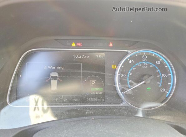 1N4AZ1CP4KC308126 2019 NISSAN LEAF Red Instrument cluster view