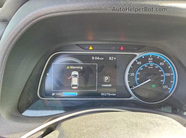 1N4AZ1CP5JC310210 2018 NISSAN LEAF Gray ხელსაწყოთა პანელის ხედი