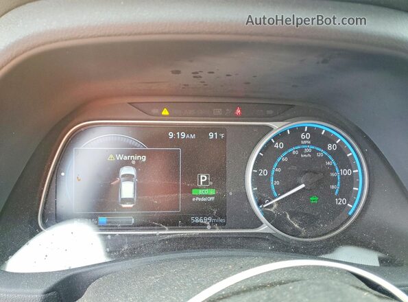 1N4AZ1CP7JC316364 2018 NISSAN LEAF White ხელსაწყოთა პანელის ხედი