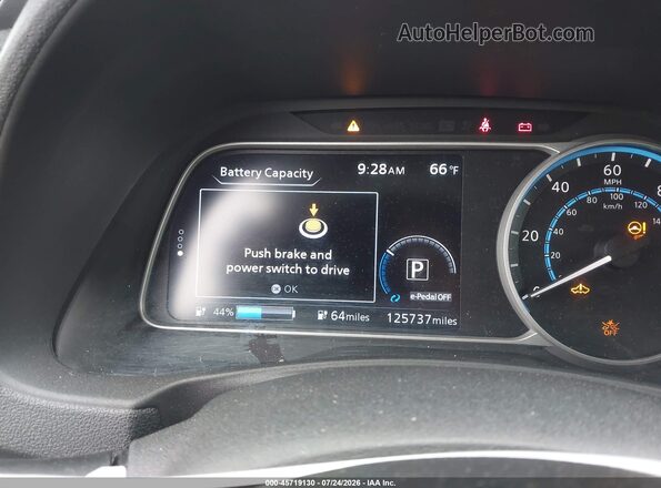 1N4AZ1CP8JC302330 2018 NISSAN LEAF Gray ხელსაწყოთა პანელის ხედი
