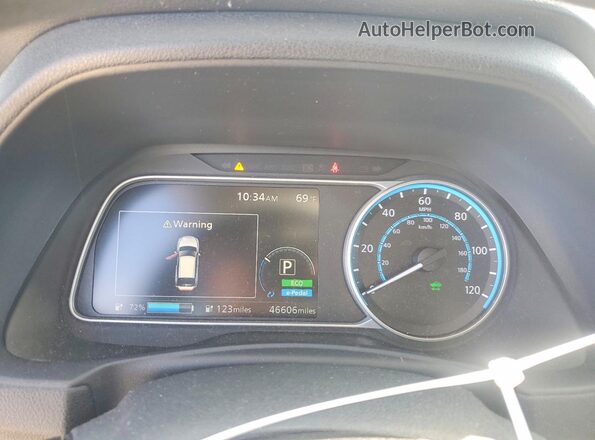 1N4AZ1CPXKC305702 2019 NISSAN LEAF Blue Widok zestawu wskaźników