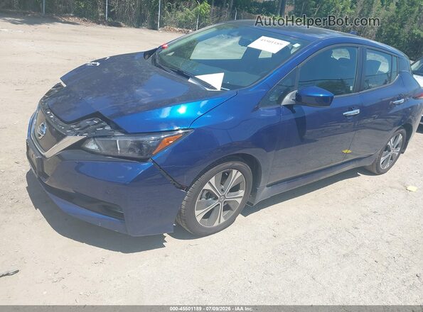 1N4AZ1CV7MC553889 2021 NISSAN LEAF Blue Առջևի ձախ երեք քառորդ տեսարան