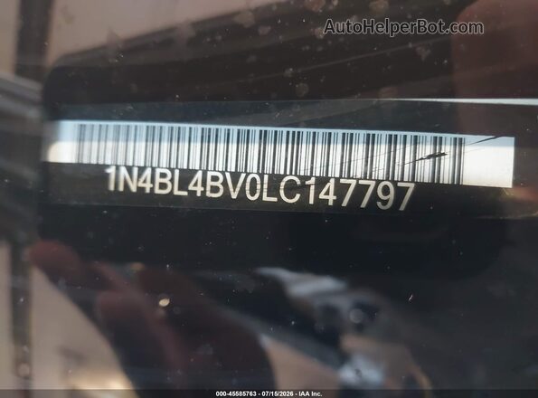 1N4BL4BV0LC147797 2020 NISSAN ALTIMA White Widok komory silnika
