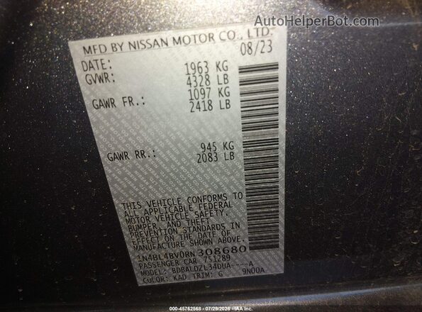 1N4BL4BV0RN308680 2024 NISSAN ALTIMA Gray Vista del compartimento del motor