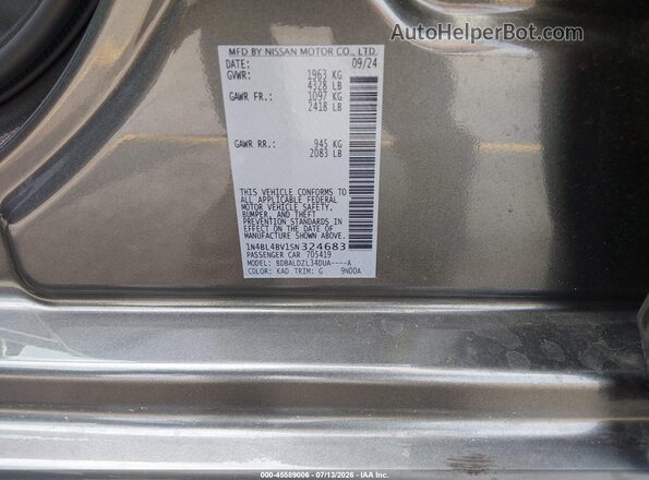 1N4BL4BV1SN324683 2025 NISSAN ALTIMA Gray Շարժիչի բաժամունքի տեսք