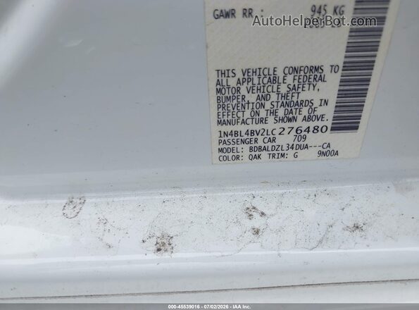 1N4BL4BV2LC276480 2020 NISSAN ALTIMA White Engine compartment view