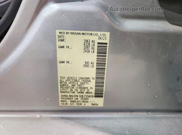 1N4BL4BV2PN387069 2023 NISSAN ALTIMA Silver VIN կոդի պիտակի տեսք