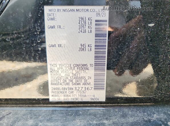 1N4BL4BV3RN327367 2024 NISSAN ALTIMA Black Widok komory silnika