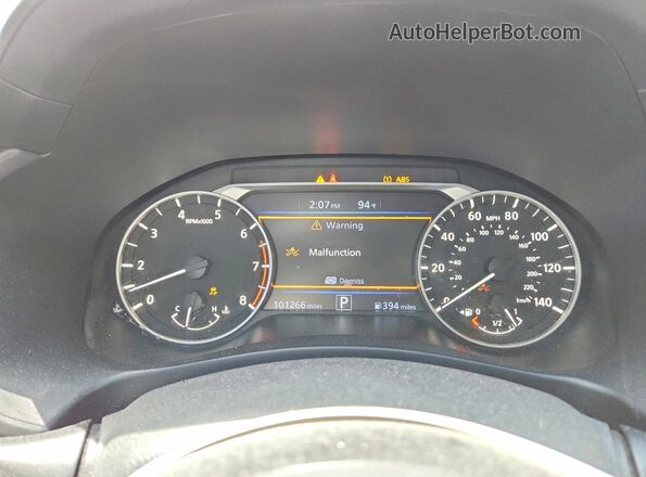 1N4BL4BV5LC205063 2020 NISSAN ALTIMA White ხელსაწყოთა პანელის ხედი
