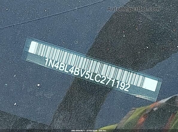 1N4BL4BV5LC271192 2020 NISSAN ALTIMA Черный 