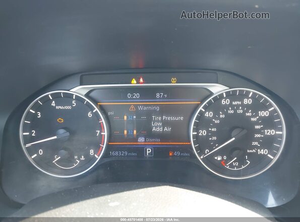 1N4BL4BV6LN317083 2020 NISSAN ALTIMA White უკანა სავარძლების ხედი