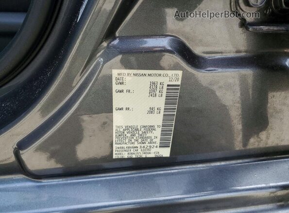 1N4BL4BV6MN342924 2021 NISSAN ALTIMA Gray ძრავის განყოფილების ხედი