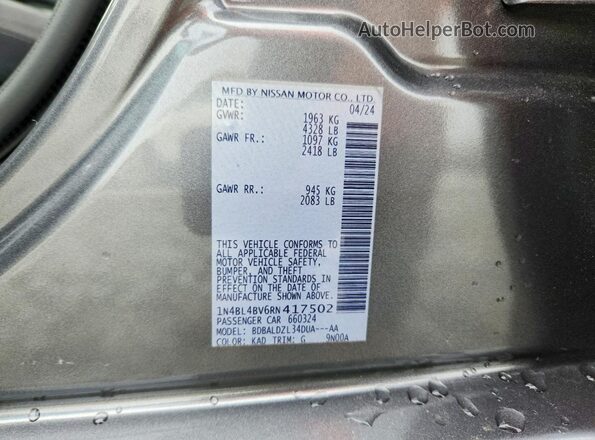 1N4BL4BV6RN417502 2024 NISSAN ALTIMA Gray Vista del compartimento del motor