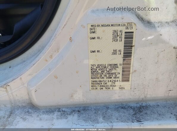 1N4BL4BV7LC142645 2020 NISSAN ALTIMA White Вид підкапотного простору