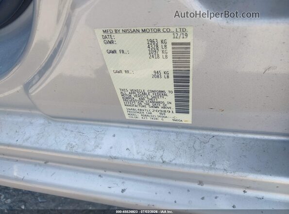 1N4BL4BV7LC209891 2020 NISSAN ALTIMA Silver Շարժիչի բաժամունքի տեսք