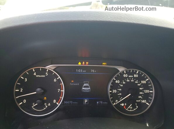 1N4BL4BV8LC133422 2020 NISSAN ALTIMA White ხელსაწყოთა პანელის ხედი