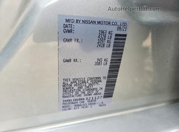 1N4BL4BV8RN321127 2024 NISSAN ALTIMA Серебряный Вид подкапотного пространства