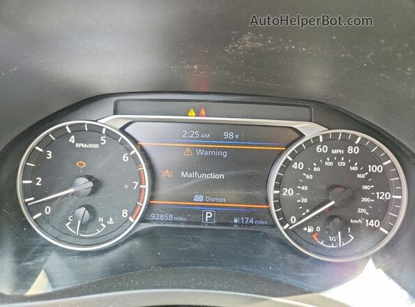 1N4BL4BV9KC235973 2019 NISSAN ALTIMA White Widok zestawu wskaźników