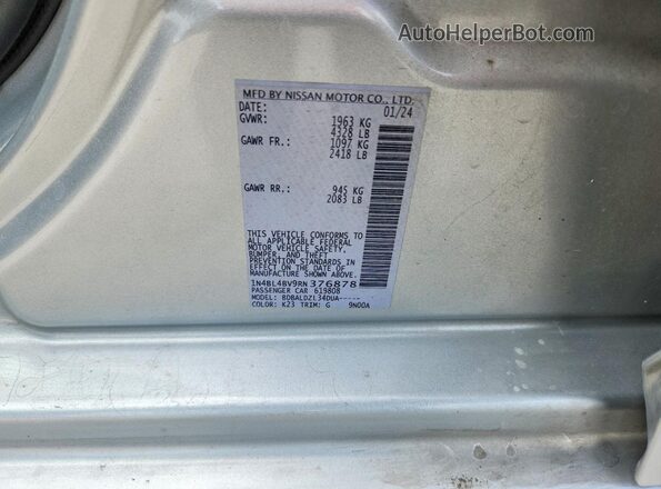 1N4BL4BV9RN376878 2024 NISSAN ALTIMA Silver VIN sticker view