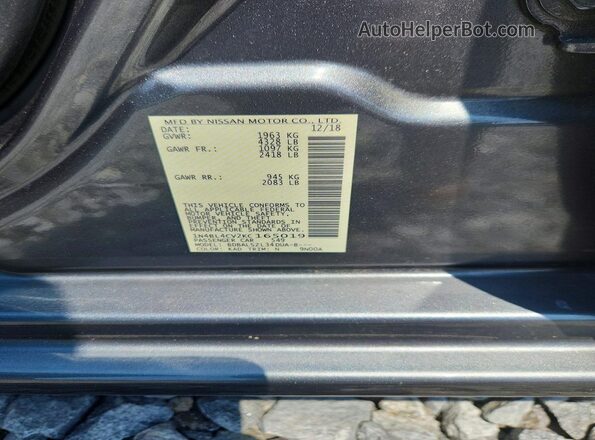 1N4BL4CV2KC165019 2019 NISSAN ALTIMA Gray Vista del compartimento del motor