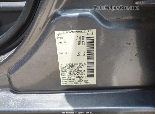 1N4BL4CV2LC186549 2020 NISSAN ALTIMA Gray Widok komory silnika