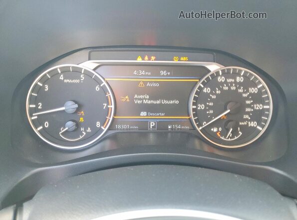 1N4BL4CV2NN352656 2022 NISSAN ALTIMA White ხელსაწყოთა პანელის ხედი