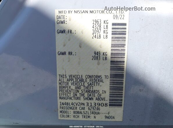 1N4BL4CV2PN313908 2023 NISSAN ALTIMA Gray Widok komory silnika
