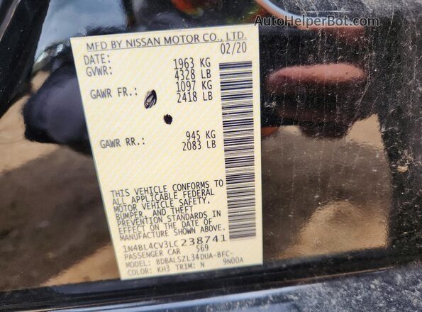 1N4BL4CV3LC238741 2020 NISSAN ALTIMA Black Engine compartment view