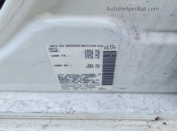1N4BL4CV3PN345105 2023 NISSAN ALTIMA White Engine compartment view