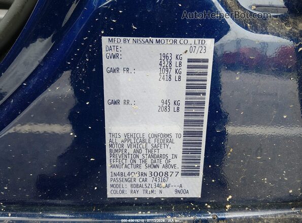 1N4BL4CV3RN300877 2024 NISSAN ALTIMA Blue Շարժիչի բաժամունքի տեսք