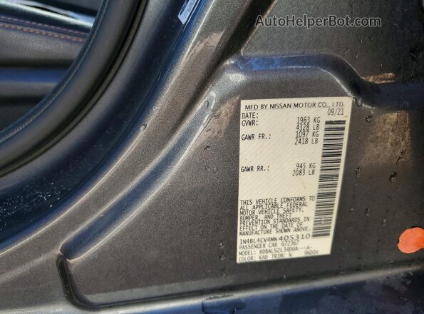 1N4BL4CV4MN405310 2021 NISSAN ALTIMA Gray Շարժիչի բաժամունքի տեսք