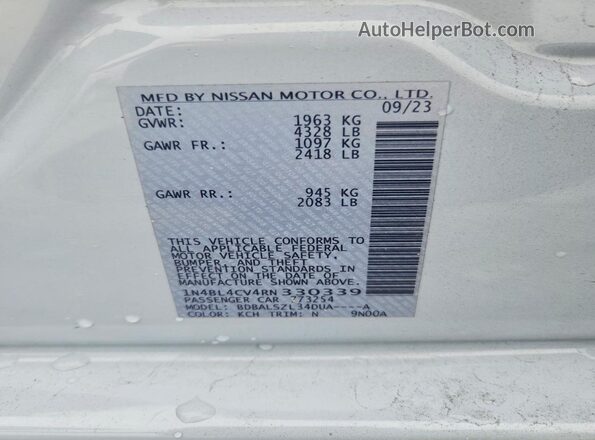 1N4BL4CV4RN330339 2024 NISSAN ALTIMA Gray VIN կոդի պիտակի տեսք