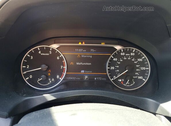 1N4BL4CV5LC145476 2020 NISSAN ALTIMA White Instrument cluster view