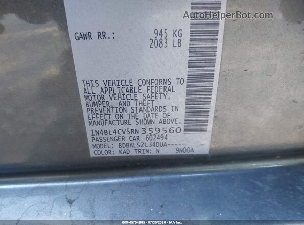 1N4BL4CV5RN359560 2024 NISSAN ALTIMA Серый Вид подкапотного пространства