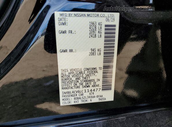 1N4BL4CV6LC114477 2020 NISSAN ALTIMA Black Vista del compartimento del motor