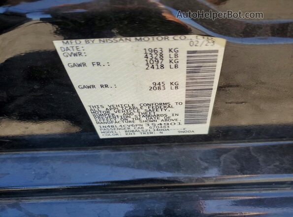 1N4BL4CV6PN354901 2023 NISSAN ALTIMA Black Engine compartment view