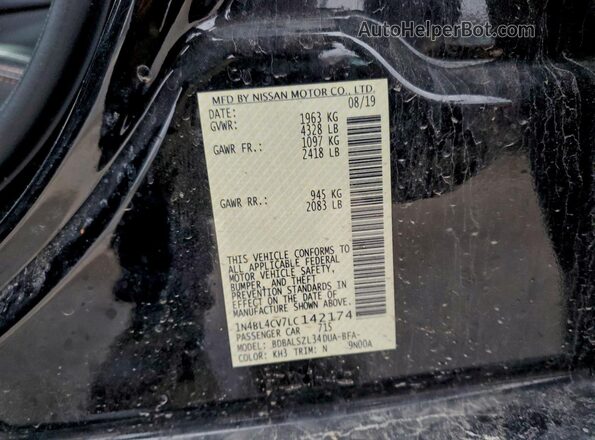 1N4BL4CV7LC142174 2020 NISSAN ALTIMA Black Շարժիչի բաժամունքի տեսք