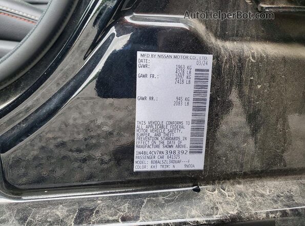 1N4BL4CV7RN398392 2024 NISSAN ALTIMA Black Շարժիչի բաժամունքի տեսք