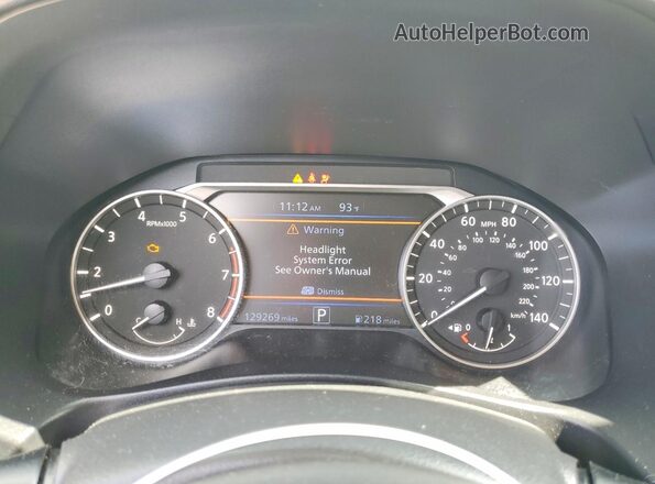 1N4BL4CV8KC161119 2019 NISSAN ALTIMA Белый Вид щитка приборов