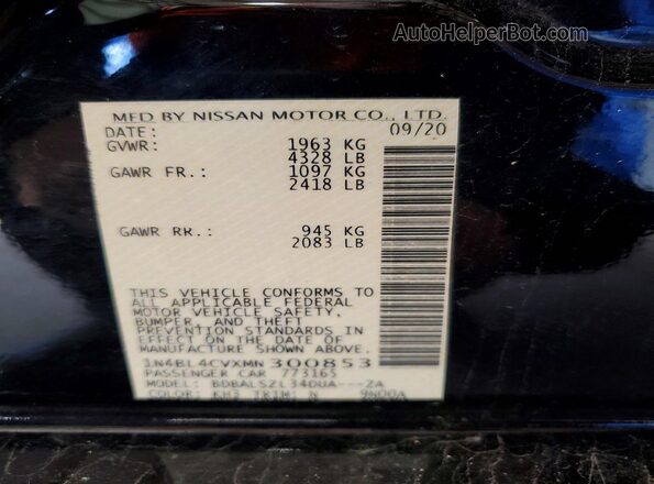 1N4BL4CVXMN300853 2021 NISSAN ALTIMA Black Вид підкапотного простору