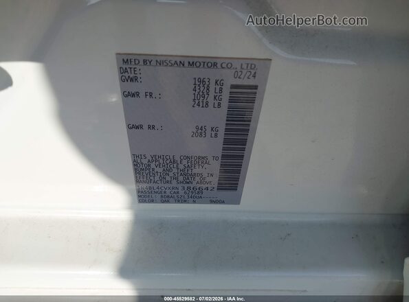 1N4BL4CVXRN386642 2024 NISSAN ALTIMA White Շարժիչի բաժամունքի տեսք