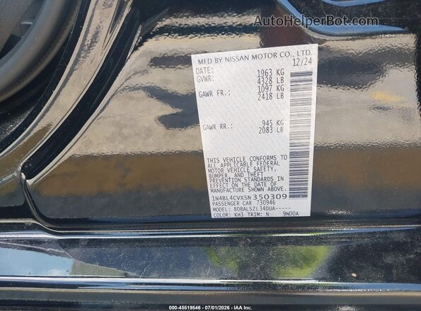 1N4BL4CVXSN350309 2025 NISSAN ALTIMA Black Widok komory silnika