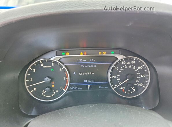 1N4BL4DV0LC252174 2020 NISSAN ALTIMA Black Instrument cluster view