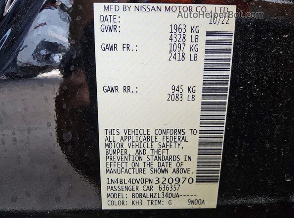 1N4BL4DV0PN320970 2023 NISSAN ALTIMA Black Vista del compartimento del motor